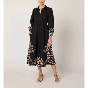 cleobella hannah midi dress Cleobella Hannah Midi Dress in Blossom Block Print Size Medium Coral Romantic